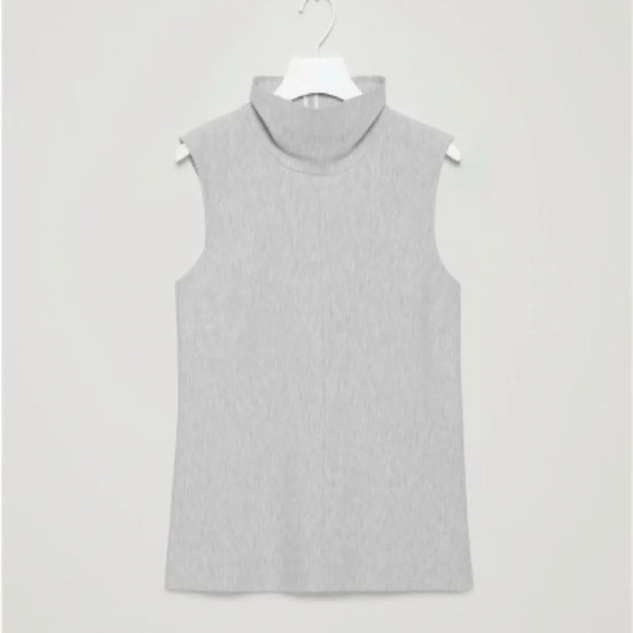 COS NWOT High Neck‎ Sleeveless Top in Gray - Picture 1 of 12